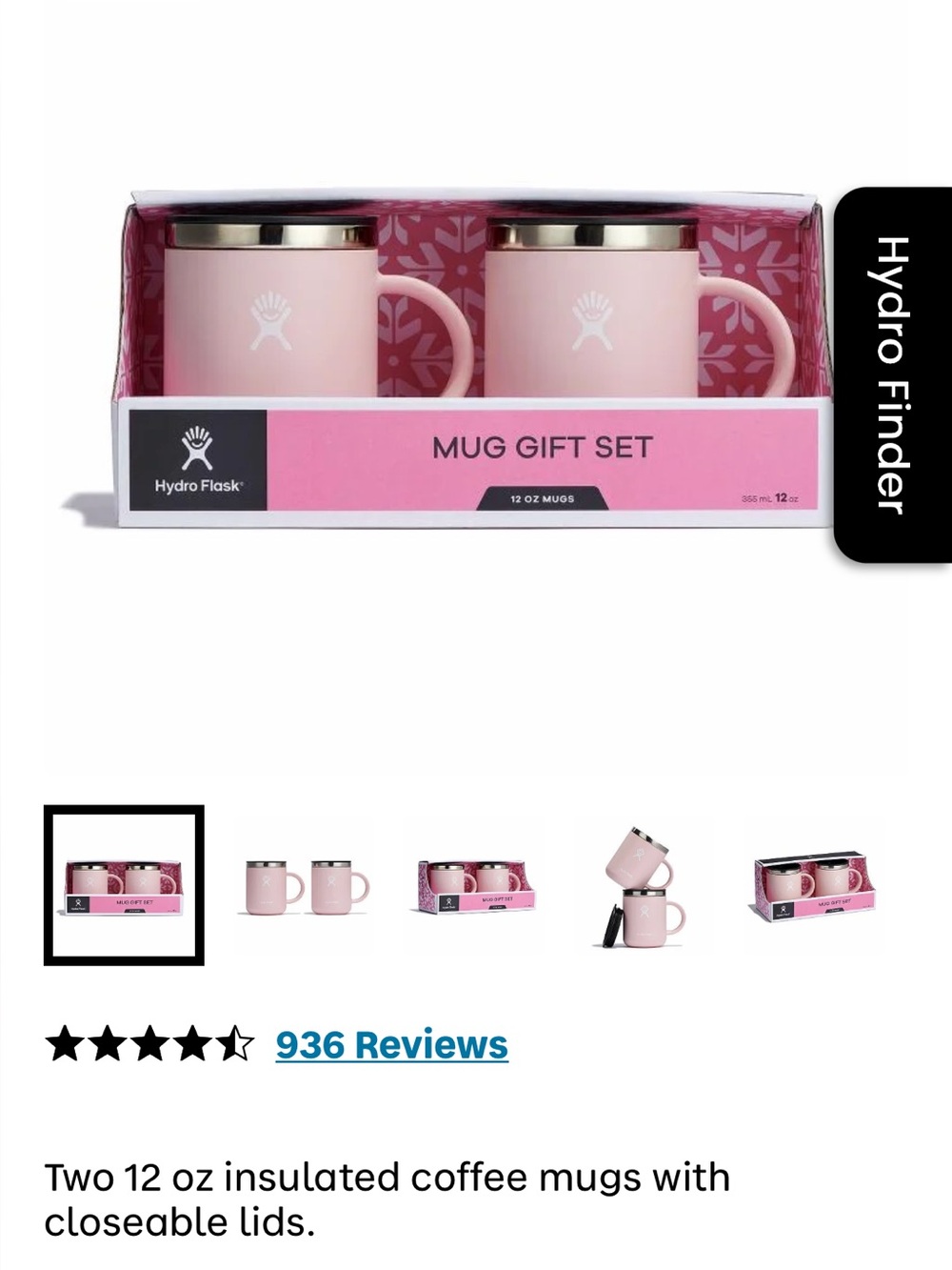 Hydro Flask Pink Insulated Mug Gift Set